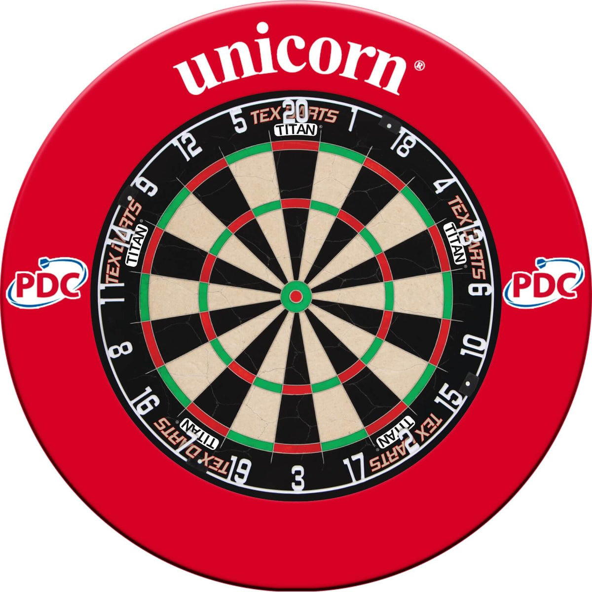 Surrounds &amp; Dartboards - Unicorn - Striker Dartboard Surround &amp; Dartboard Bundle - Choose Your Board Tex Darts - Titan