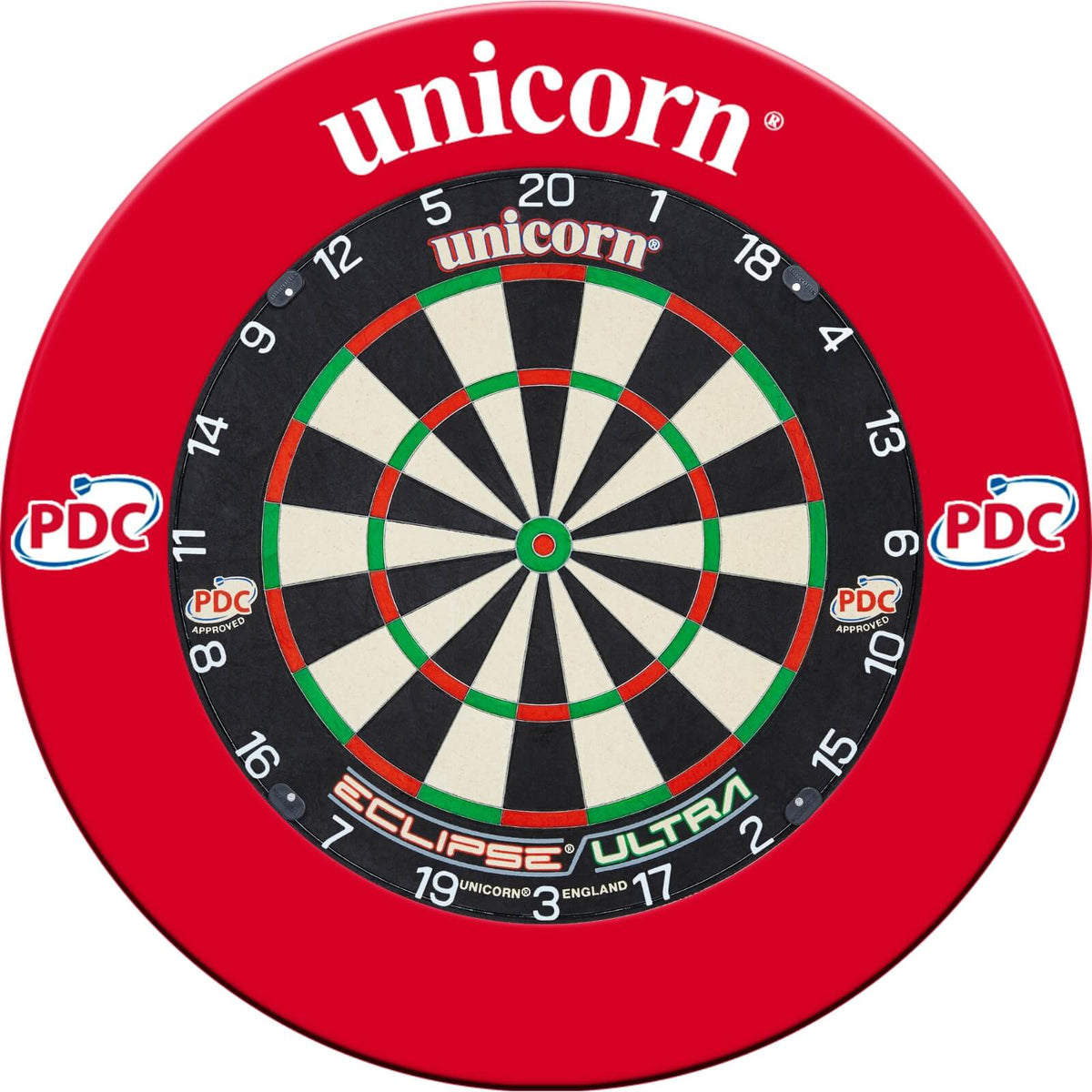 Surrounds &amp; Dartboards - Unicorn - Striker Dartboard Surround &amp; Dartboard Bundle - Choose Your Board Unicorn - Eclipse Ultra
