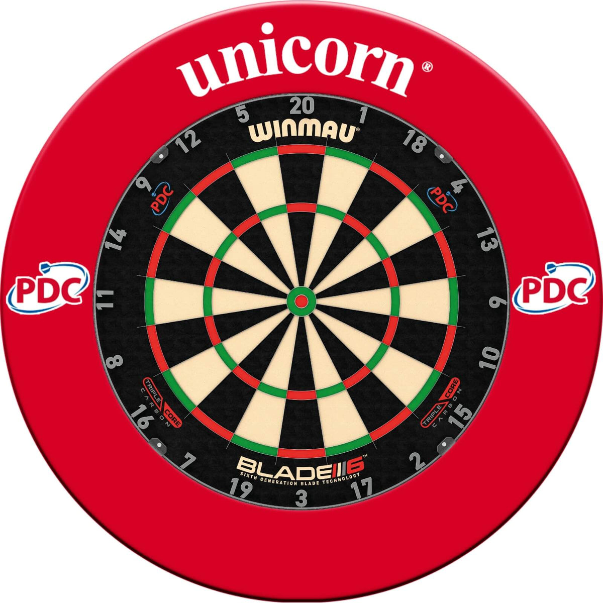 Surrounds &amp; Dartboards - Unicorn - Striker Dartboard Surround &amp; Dartboard Bundle - Choose Your Board Winmau - Blade 6 Triple Core