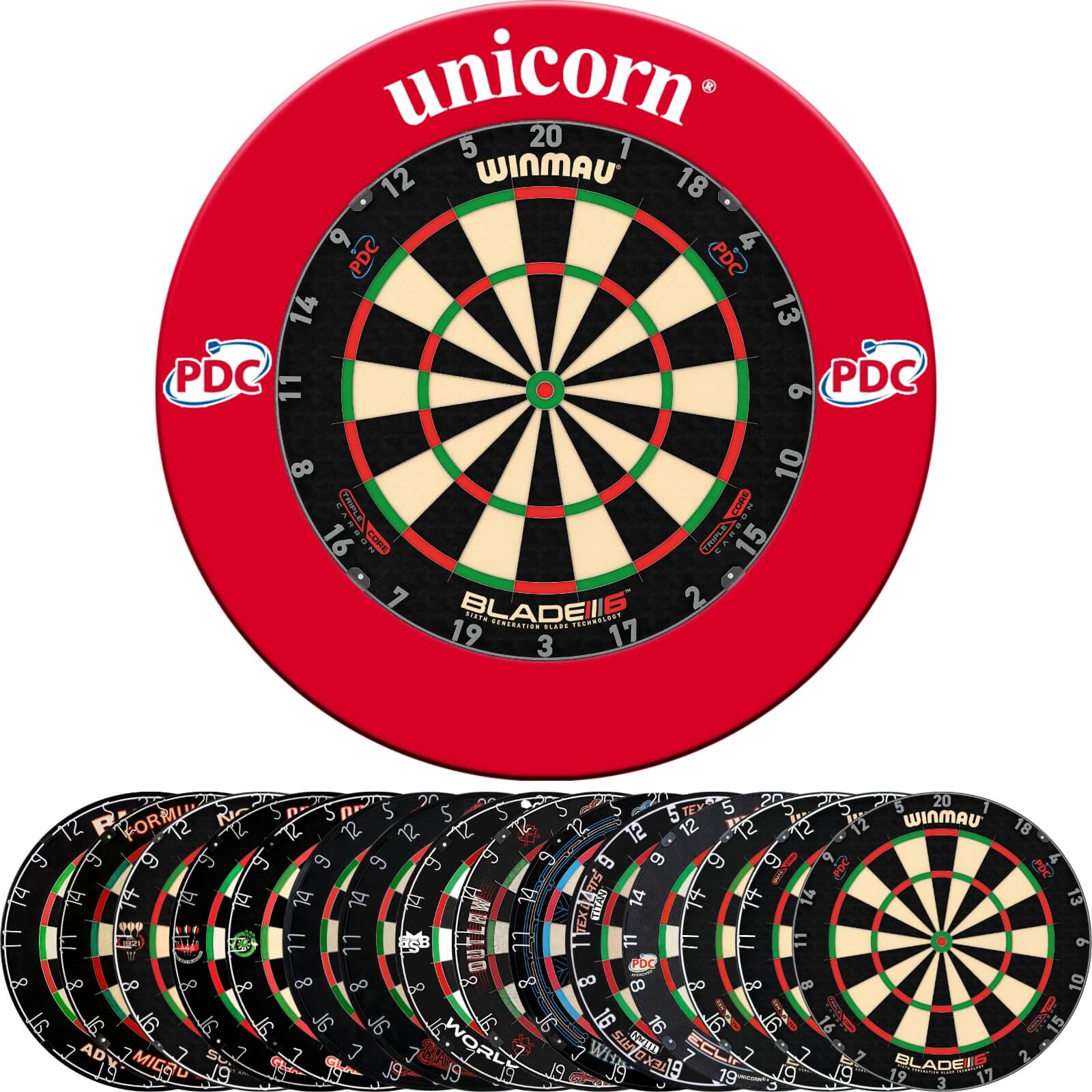 Surrounds & Dartboards - Unicorn - Striker Dartboard Surround & Dartboard Bundle - Choose Your Board 