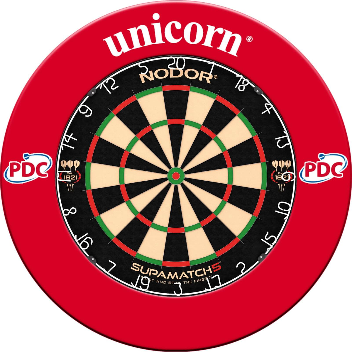 Surrounds &amp; Dartboards - Unicorn - Striker Dartboard Surround &amp; Dartboard Bundle - Choose Your Board Nodor - Supamatch 5