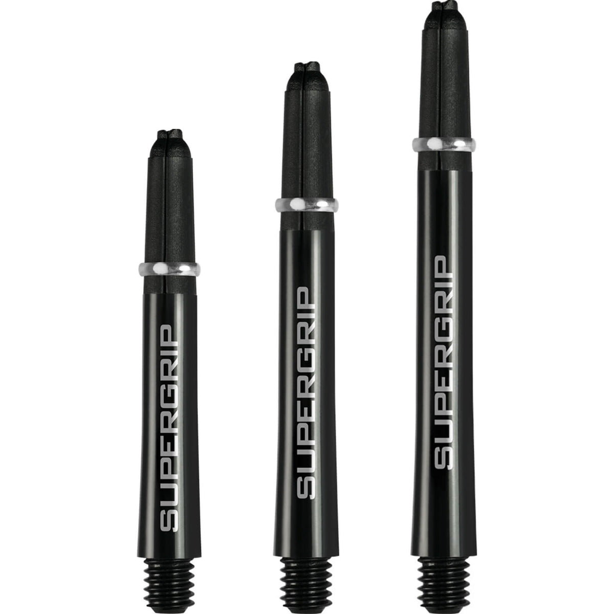 Dart Shafts - Harrows - Supergrip - Nylon Dart Shafts Short (35mm) / Black &amp; Silver