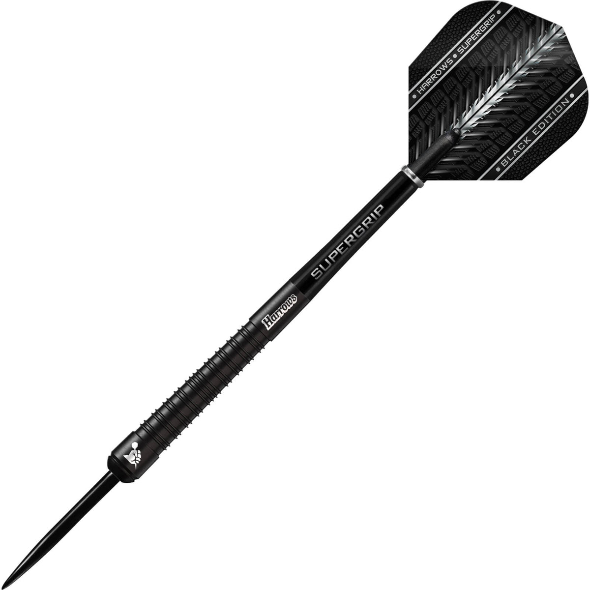 Darts - Harrows - Supergrip Black Edition Darts - Steel Tip - 90% Tungsten - 21g 22g 23g 24g 25g 26g 28g 30g
