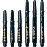 Harrows - Supergrip Spin Nylon Dart Shafts - Short (35mm) / Black & Gold