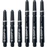 Harrows - Supergrip Spin Nylon Dart Shafts - Short (35mm) / Black & Silver