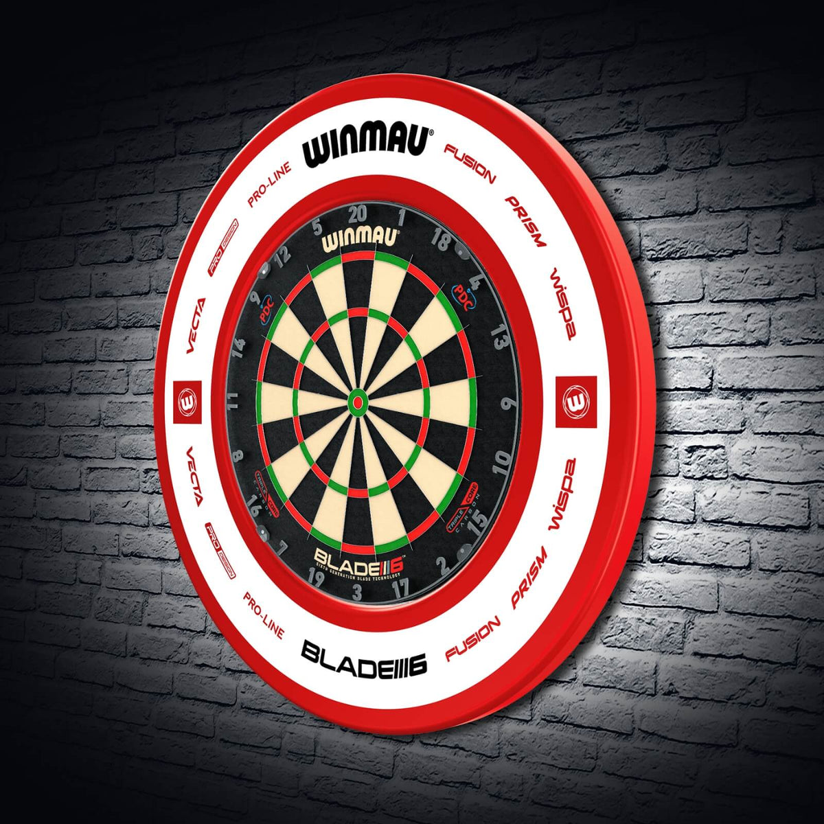 Dartboard Accessories - Winmau - Pro Line 2.0 Red Dartboard Surround