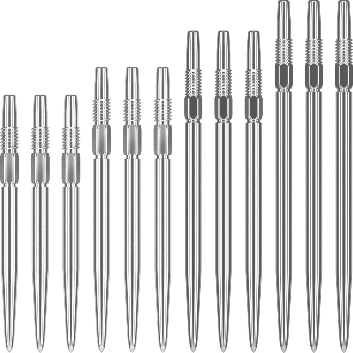 Point Accessories - Target - Swiss Plain Dart Points - 26mm 30mm 35mm 40mm Silver / 26mm