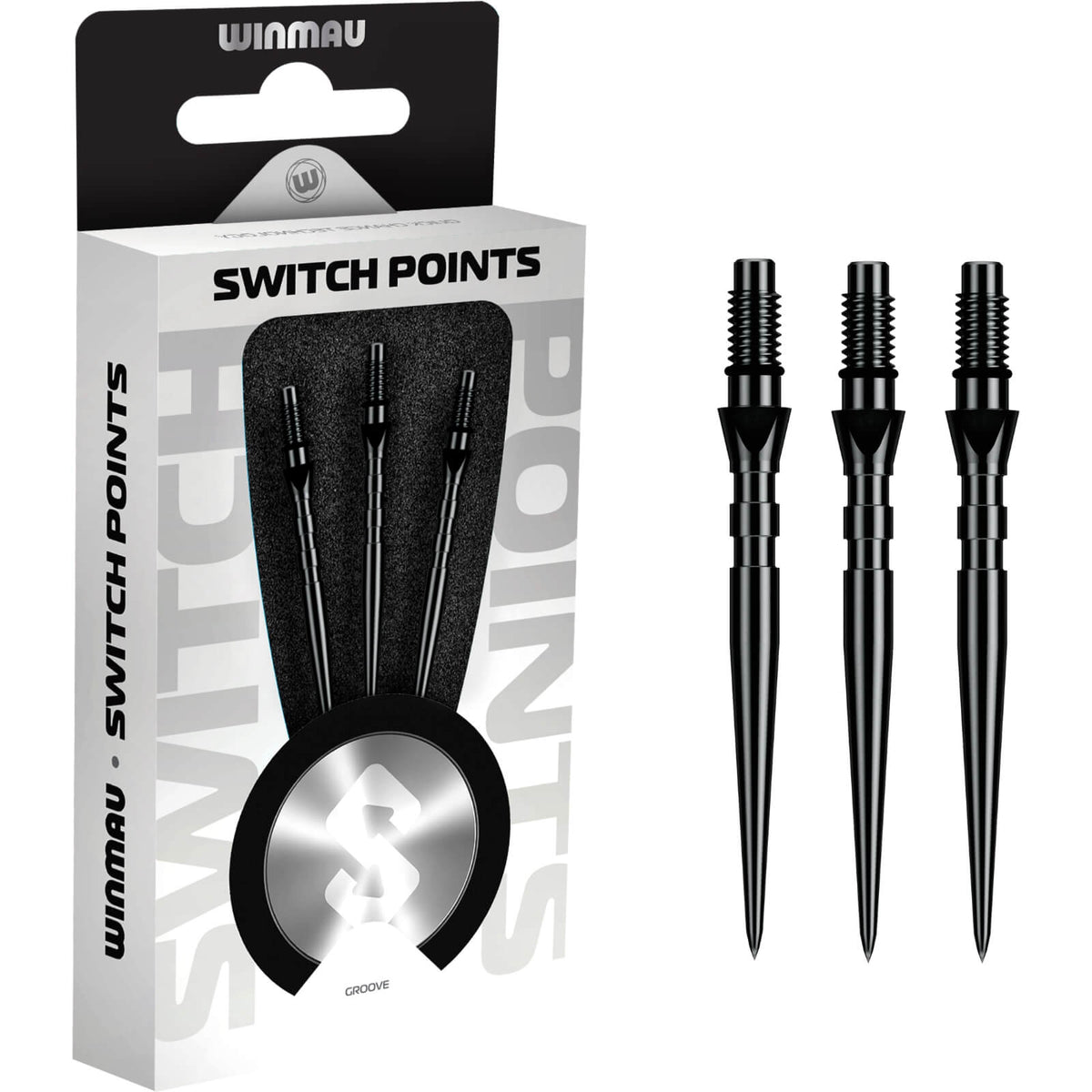 Winmau - Switch Grooved Dart Points - 26mm 30mm 40mm