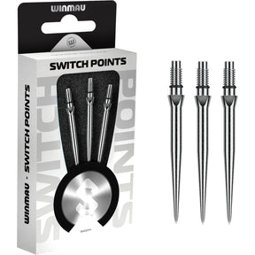 Winmau - Switch Smooth Dart Points - 26mm 30mm 40mm - Silver / 26mm