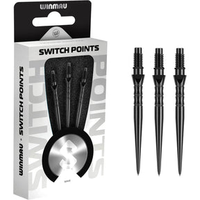 Winmau - Switch Wave Dart Points - 26mm 30mm 40mm - Black / 26mm
