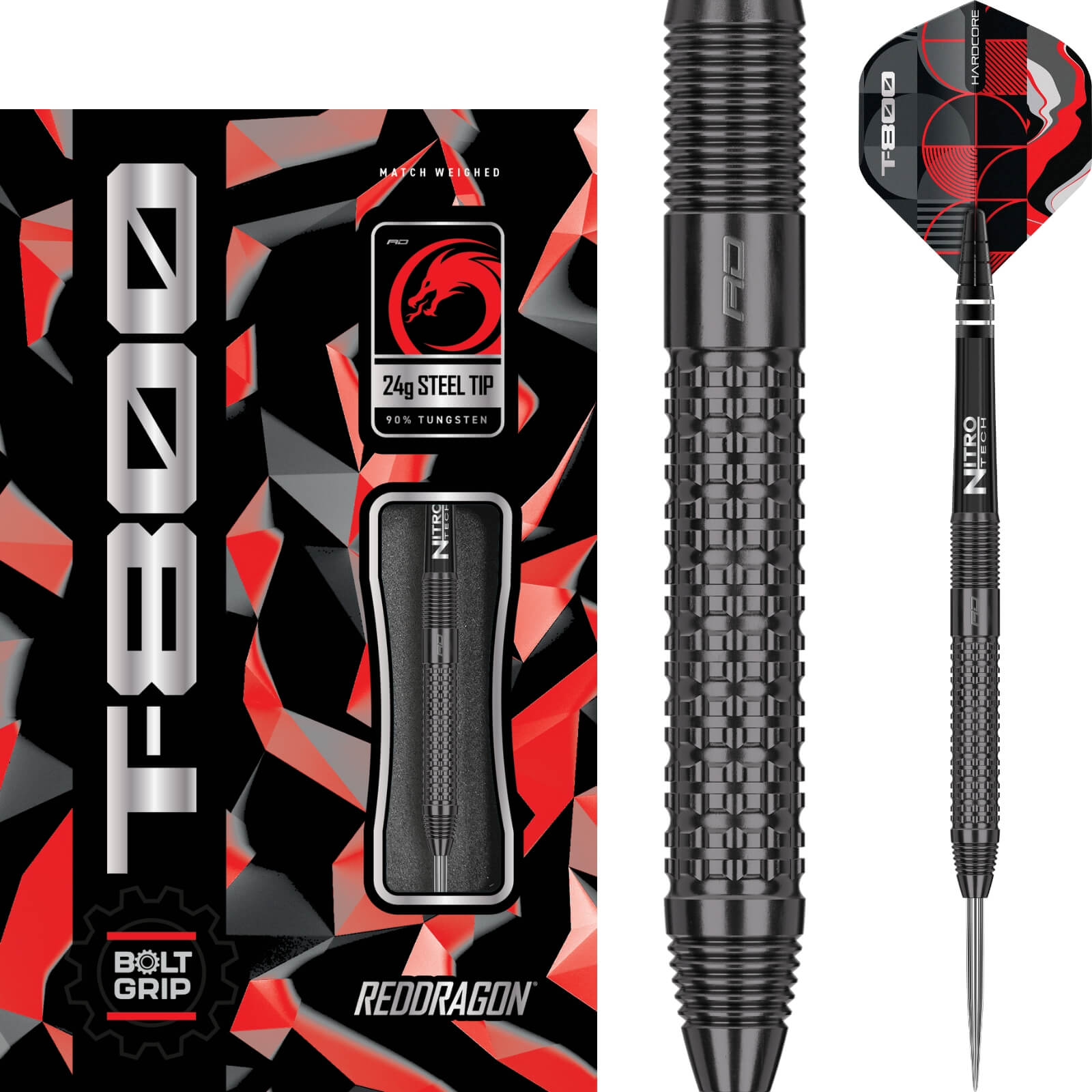 Darts - Red Dragon - T-800 Darts - Steel Tip - 90% Tungsten - 22g 24g 26g