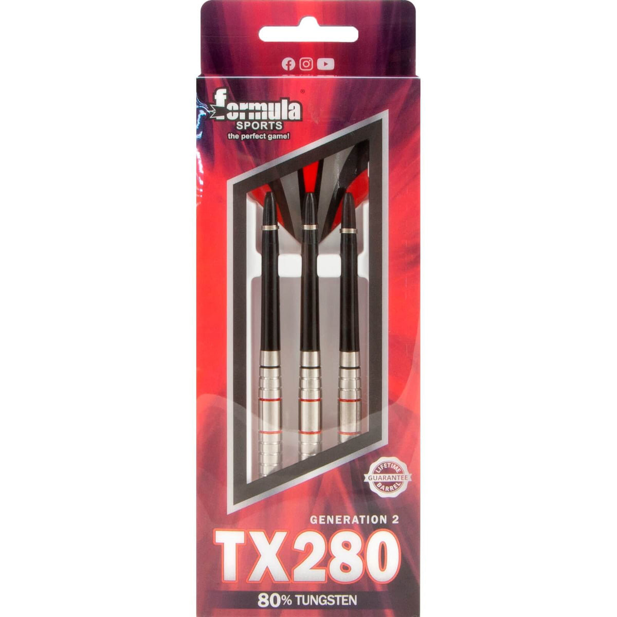 Darts - Formula Sports - TX280 Gen 2 Darts - Steel Tip - 80% Tungsten - 27g 