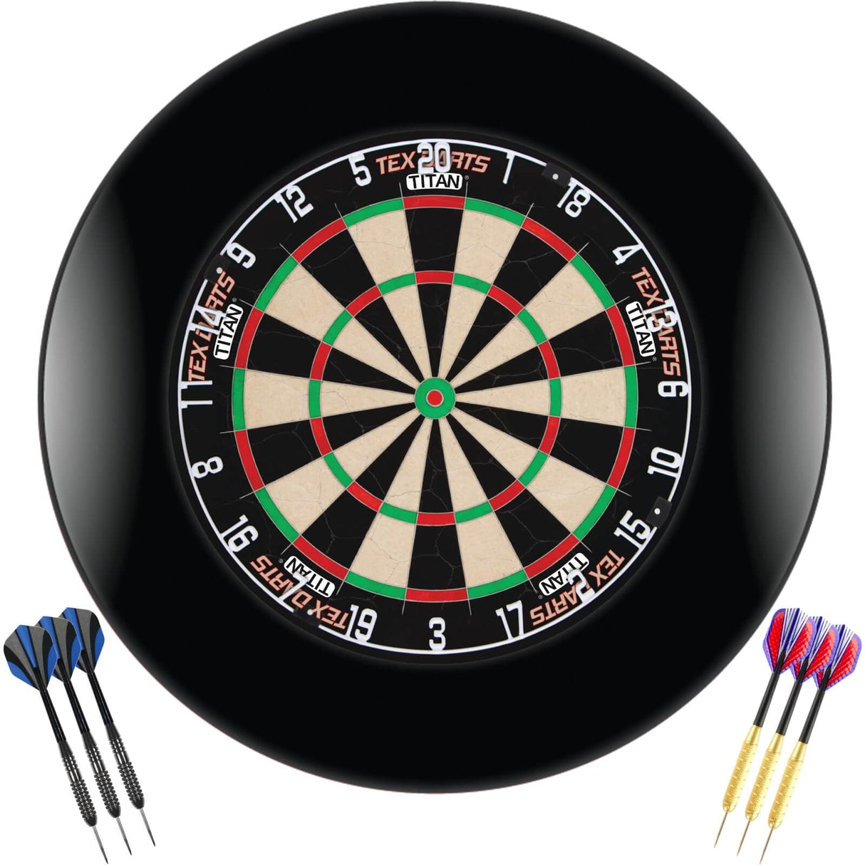 Tex - Titan Dartboard & Surround Ready to Play Bundle - Black