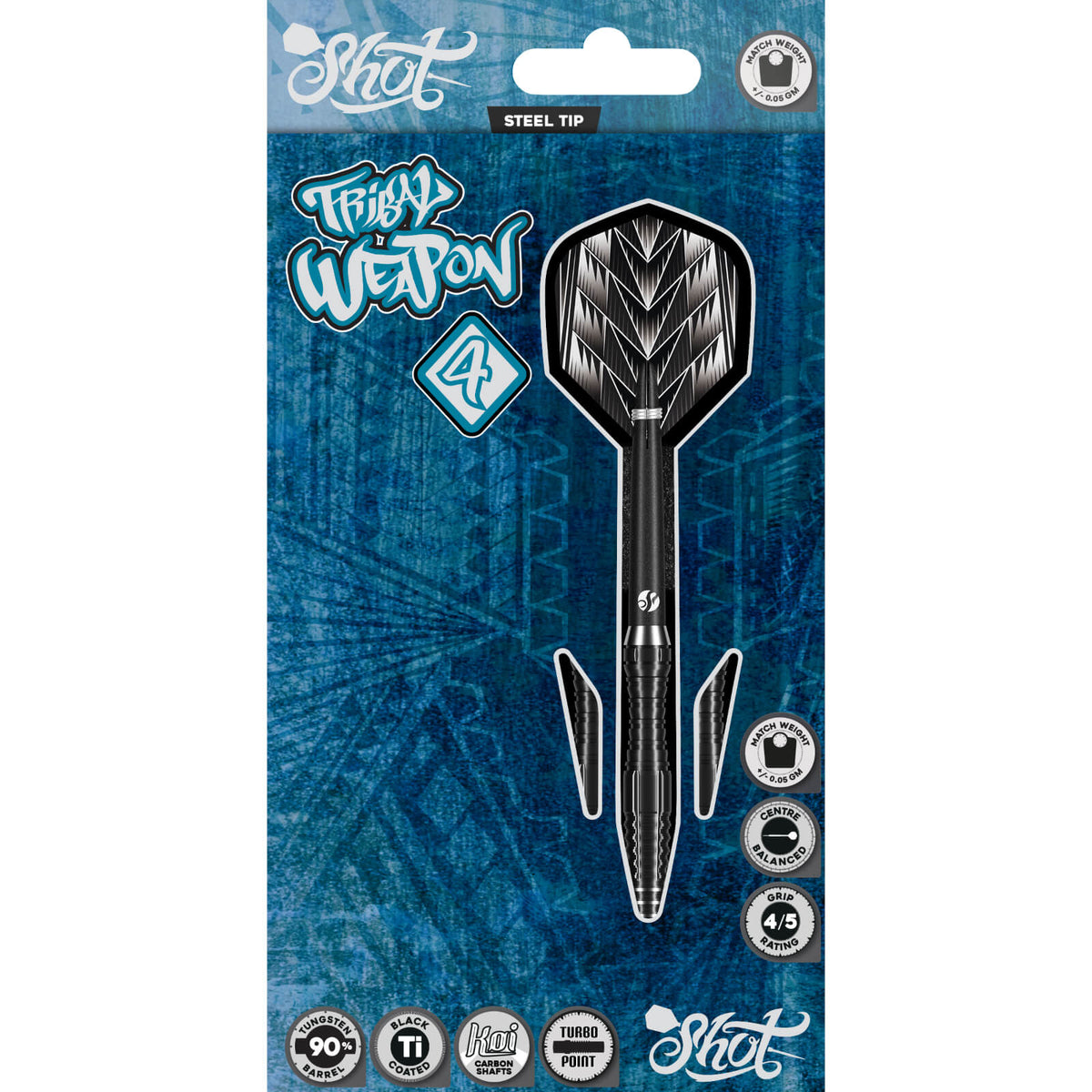 Shot - Tribal Weapon Series 4 Darts - Turbo Point - 90% Tungsten - 22g 23g 24g 26g