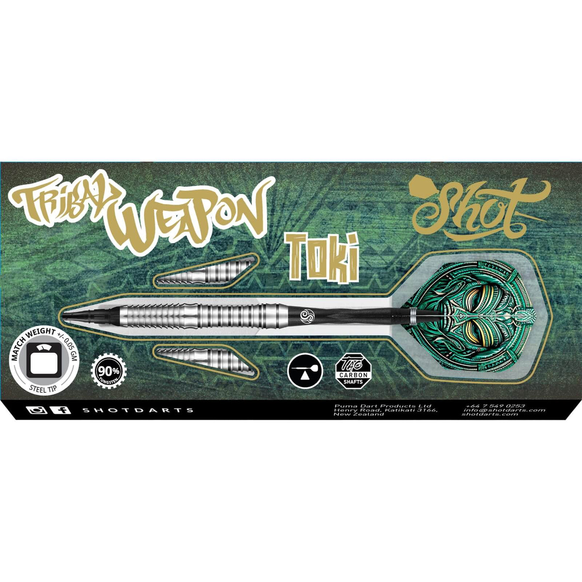 Darts - Shot - Tribal Weapon Toki Darts - Soft Tip - 90% Tungsten - 20g 22g