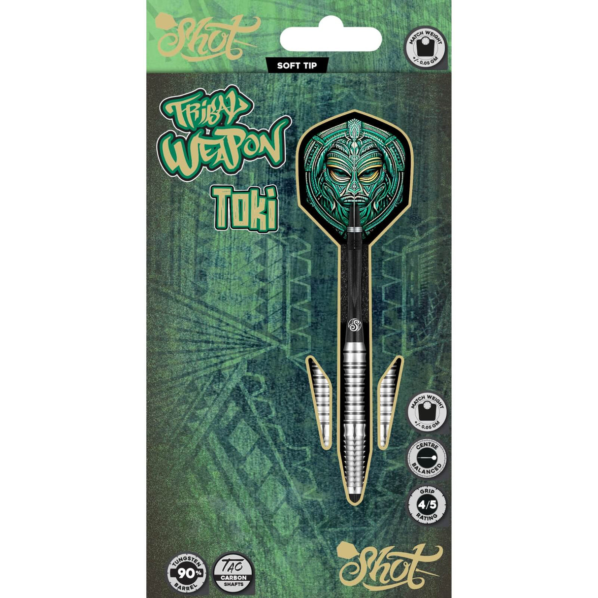 Shot - Tribal Weapon Toki Darts - Soft Tip - 90% Tungsten - 20g -
