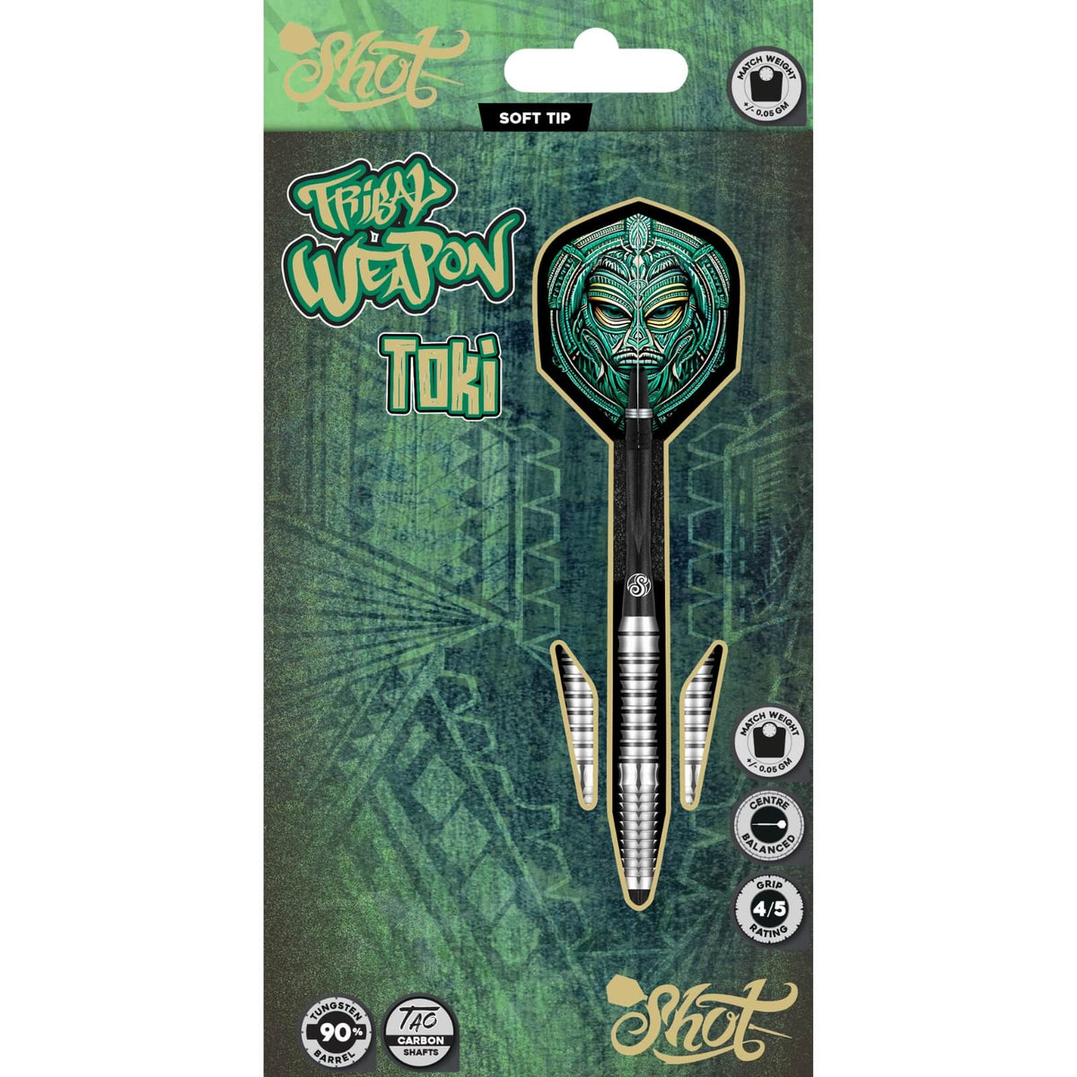 Shot - Tribal Weapon Toki Darts - Soft Tip - 90% Tungsten - 20g