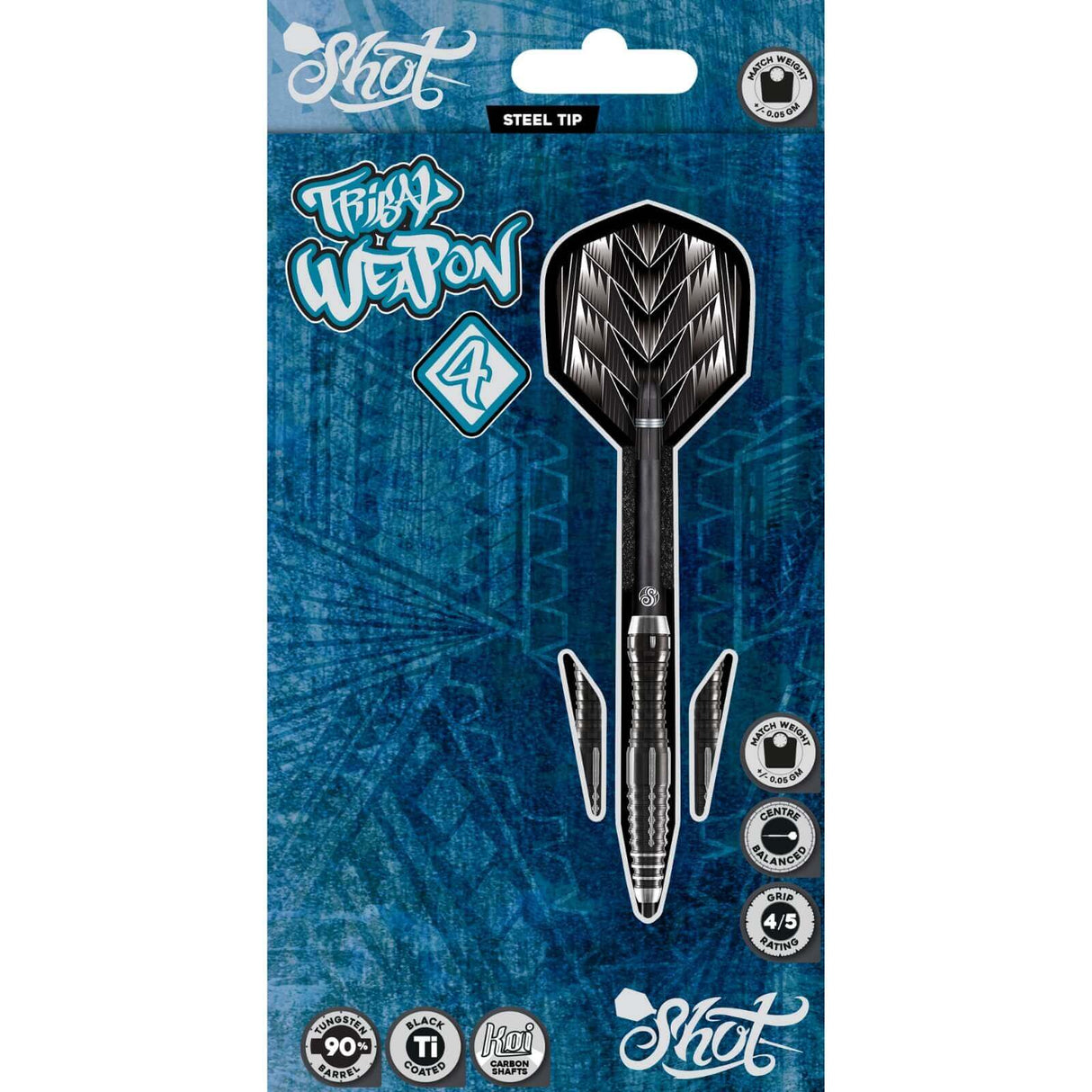 Shot - Tribal Weapon Series 4 Darts - 90% Tungsten - 22g 24g 26g -