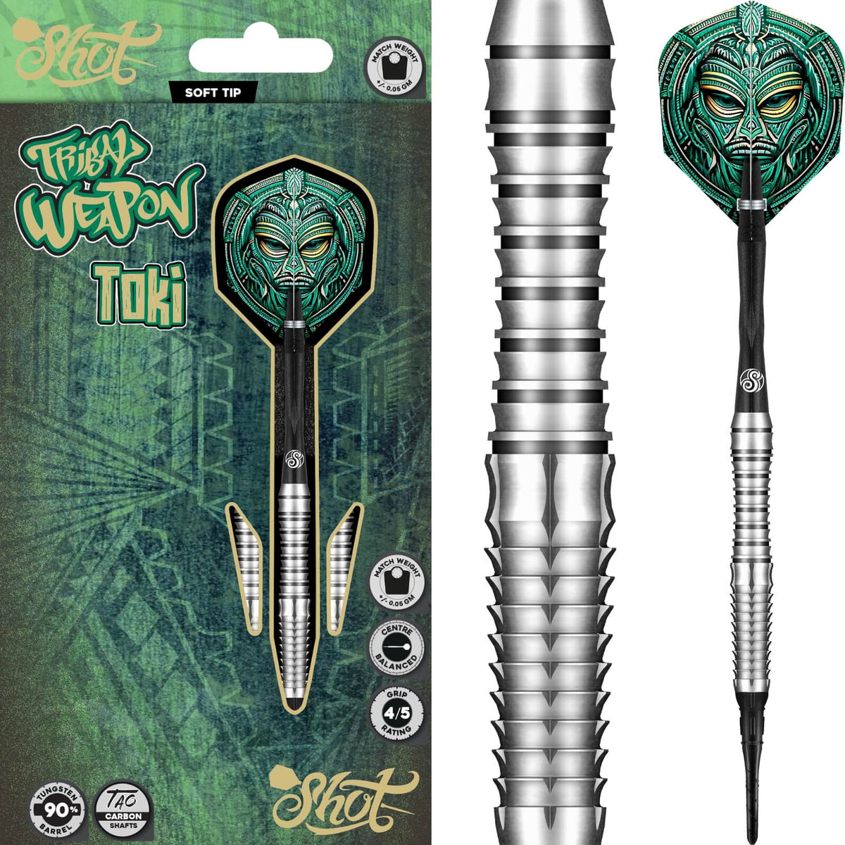 Shot - Tribal Weapon Toki Darts - Soft Tip - 90% Tungsten - 20g 22g
