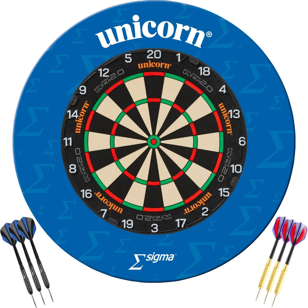 Unicorn - Eclipse Ultra 2.0 Dartboard & Surround Ready to Play Bundle - Sigma