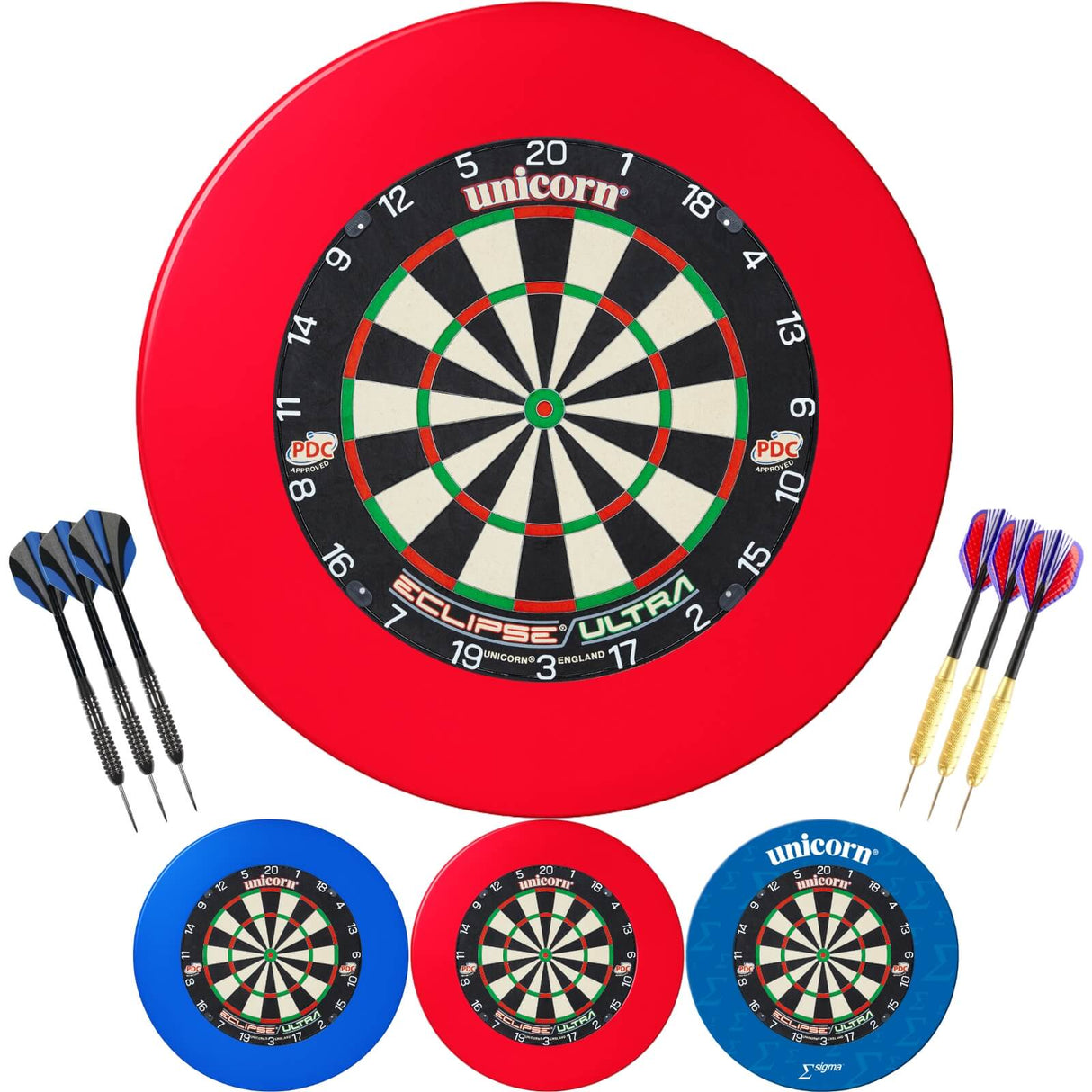Unicorn - Eclipse Ultra Dartboard & Surround Ready to Play Bundle -