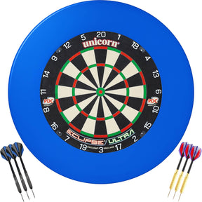 Unicorn - Eclipse Ultra Dartboard & Surround Ready to Play Bundle - Blue
