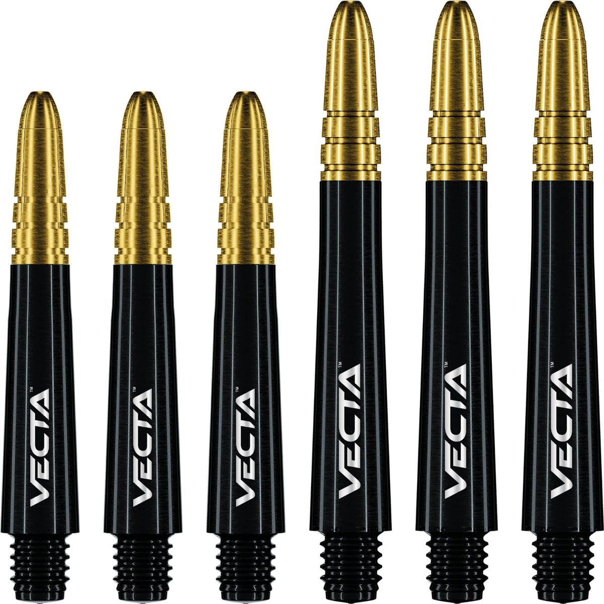 Dart Shafts - Winmau - Vecta - Hybrid Dart Shafts Short (34mm) / Black &amp; Gold