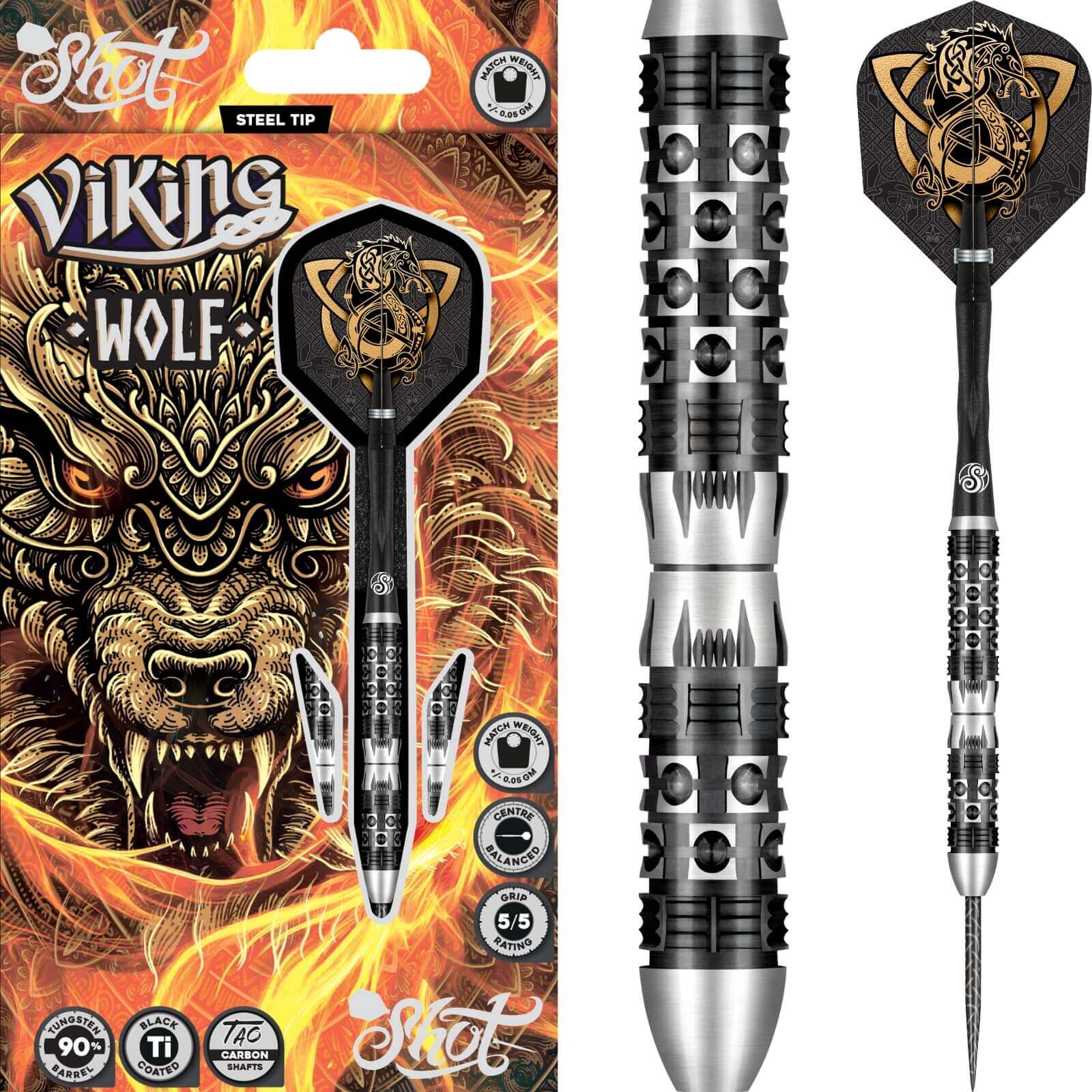 Shot - Viking Wolf Darts - 90% Tungsten - 23g 24g 25g