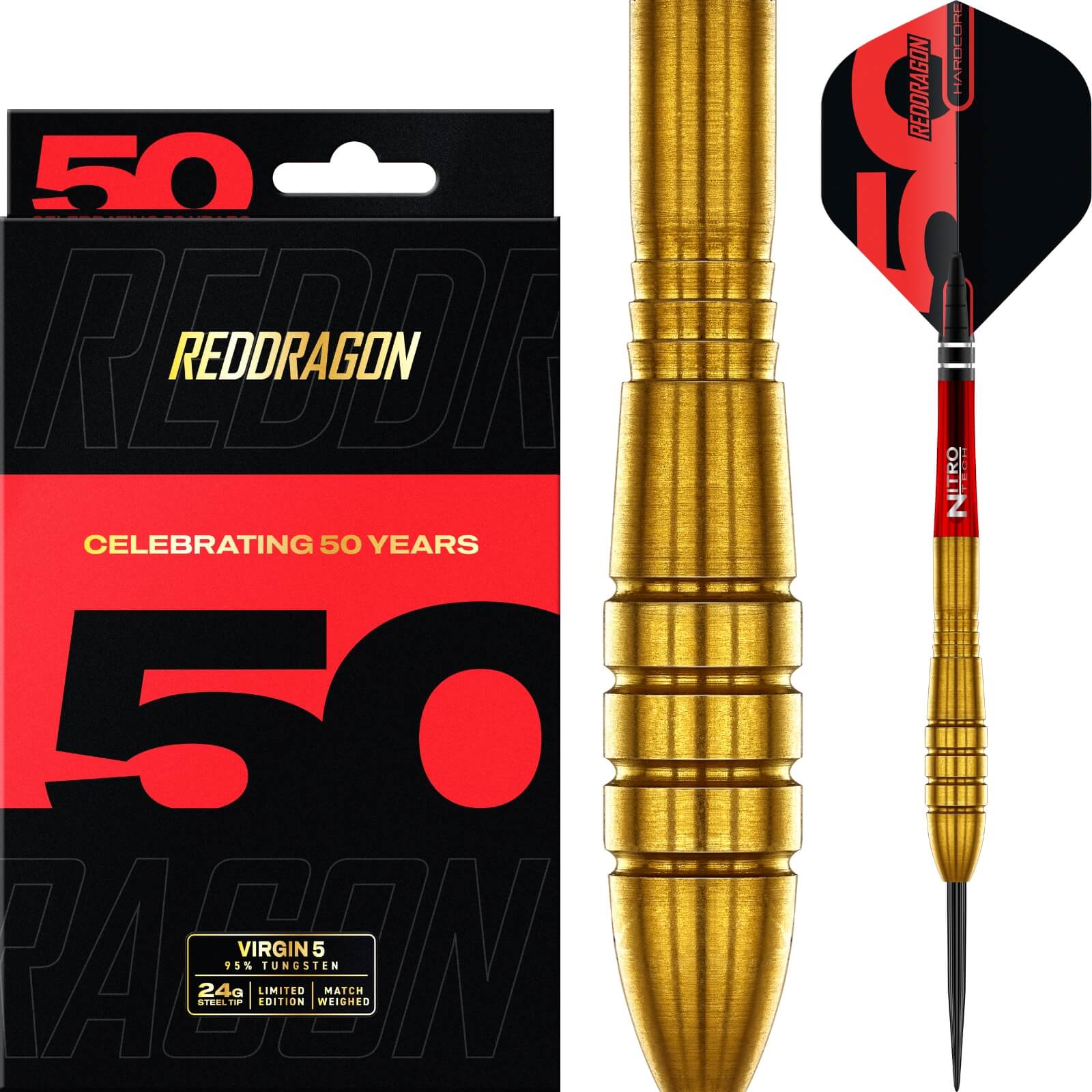 Red Dragon - Virgin Darts - Steel Tip - 95% Tungsten - 24g 26g