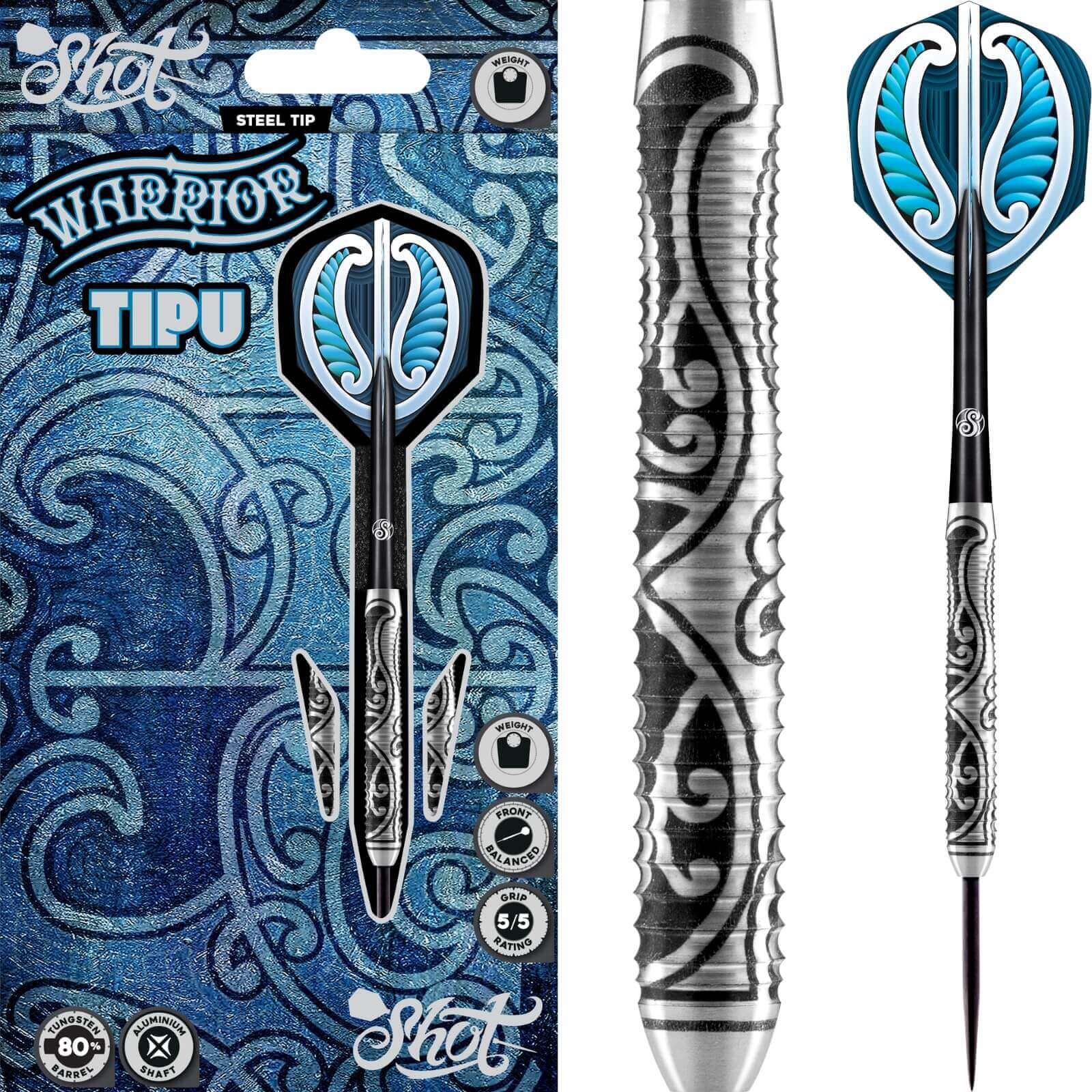 Shot - Warrior Tipu Darts - Soft Tip - 80% Tungsten - 18g 20g