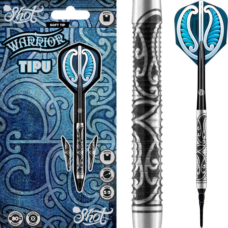 Shot - Warrior Tipu Darts - Soft Tip - 80% Tungsten - 18g 20g -