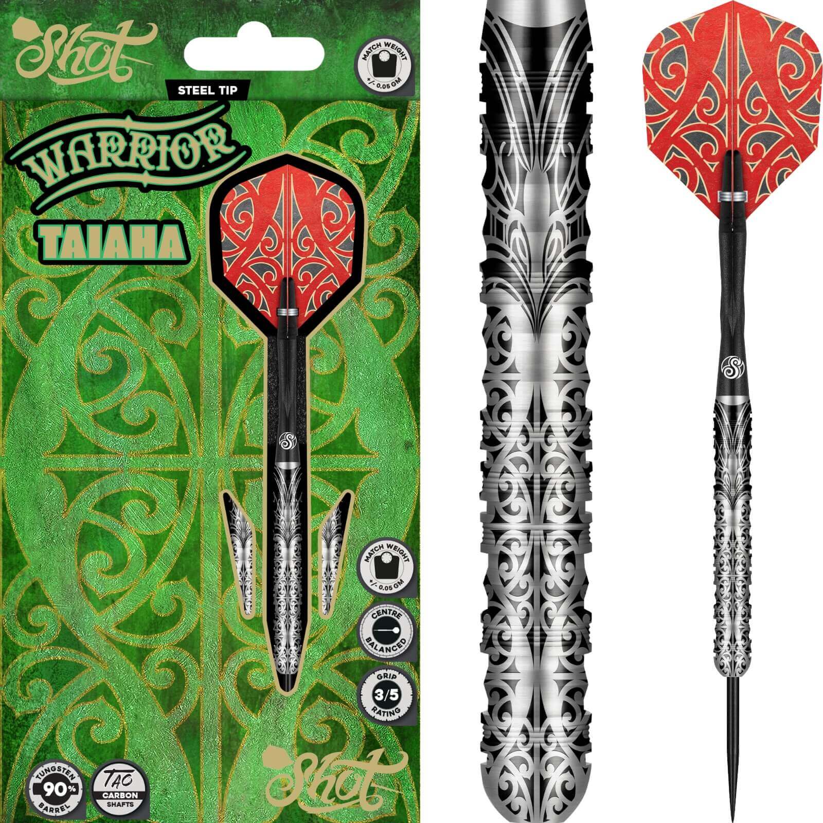 Shot - Warrior Taiaha Darts - Soft Tip - 90% Tungsten - 18g 20g