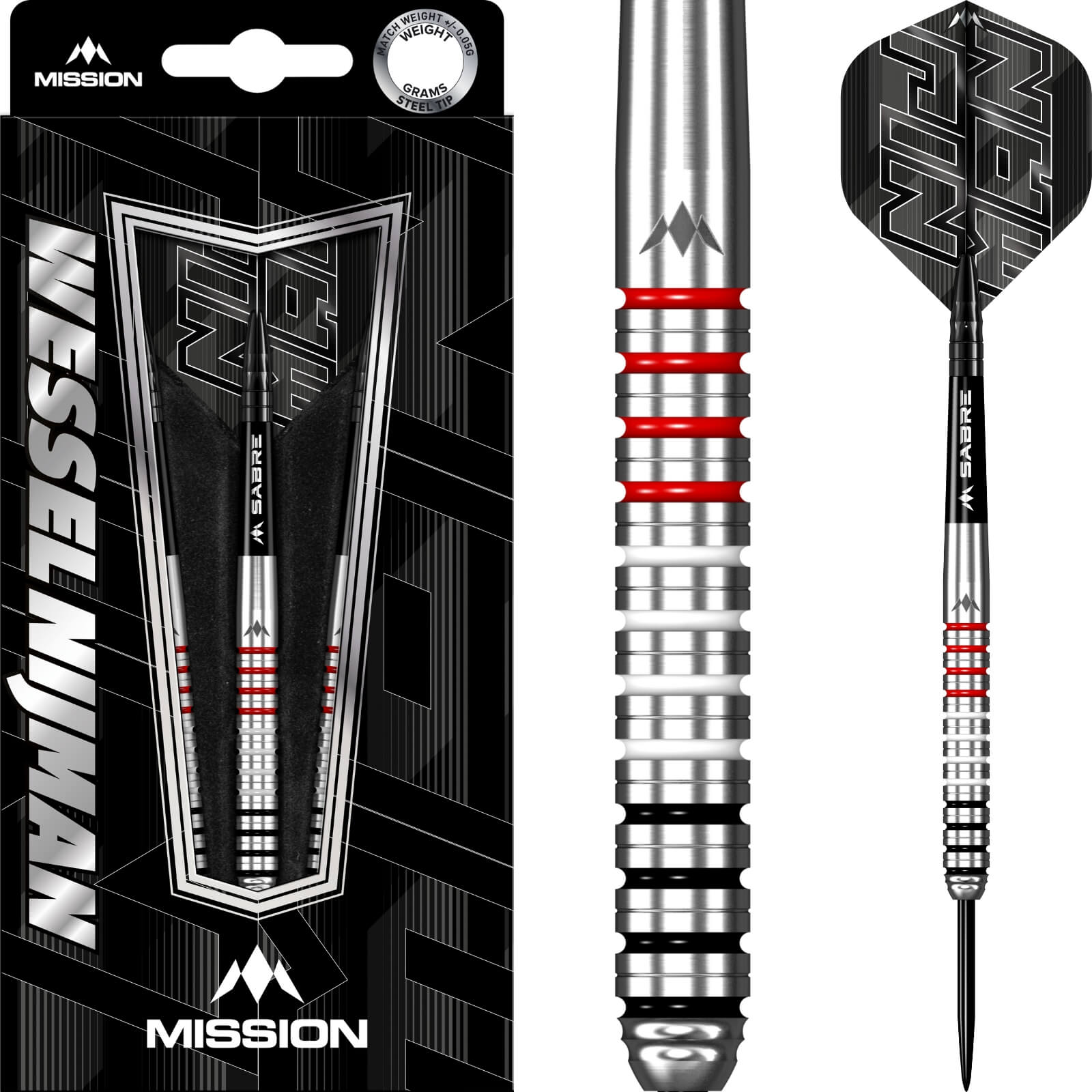 Darts - Mission - Wessel Nijman Darts - Steel Tip - 95% Tungsten - 23g 25g 