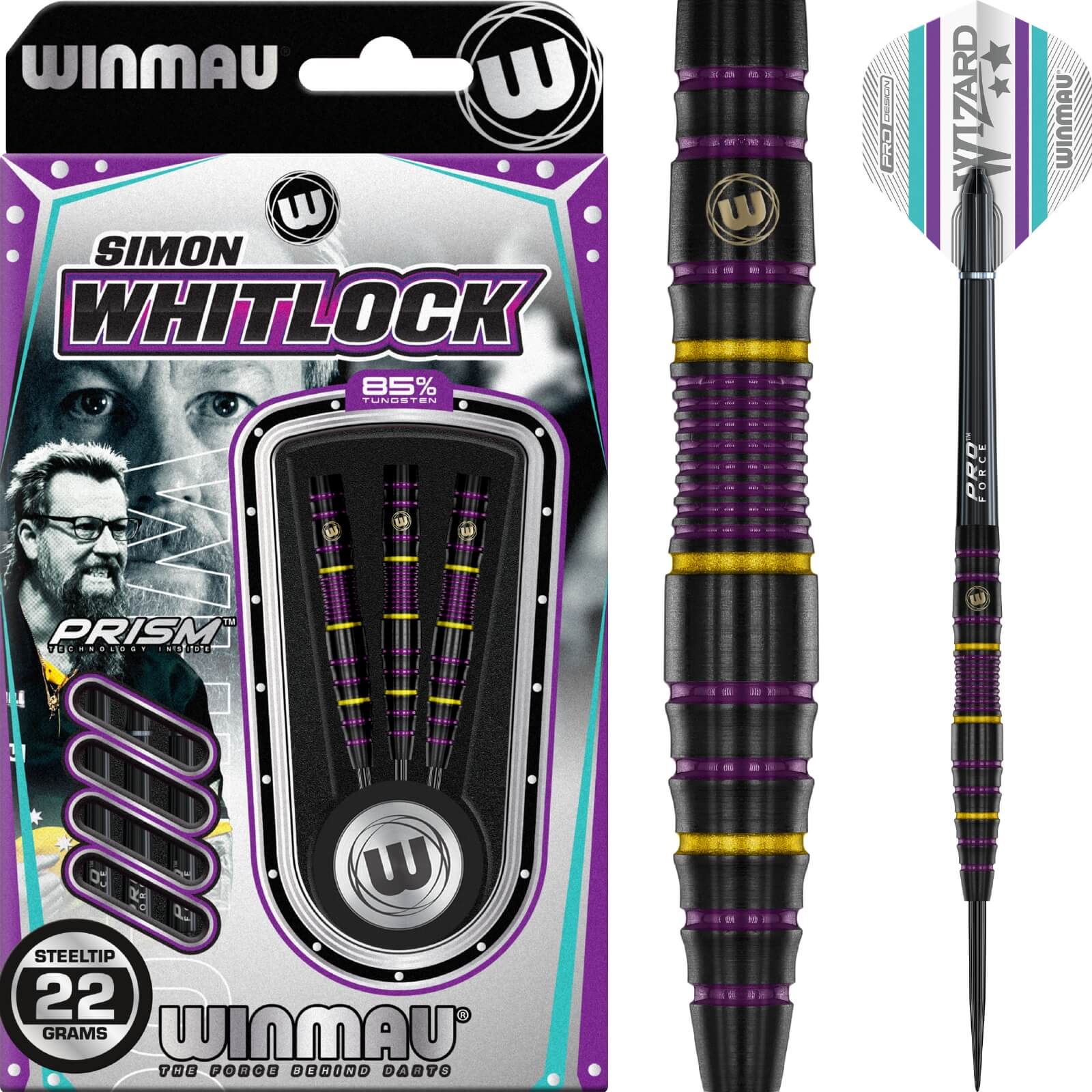 Darts - Winmau - Simon Whitlock 85 Pro Series Darts - Steel Tip - 85% Tungsten - 22g 24g 