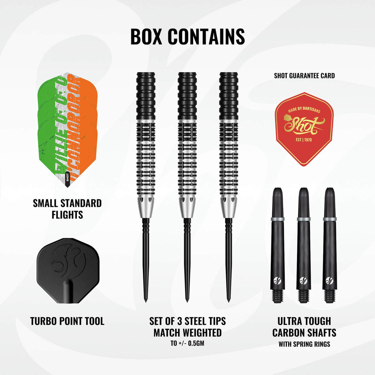 Shot - Willie O'Connor Magpie Darts - Turbo Point - 90% Tungsten - 23g 24g