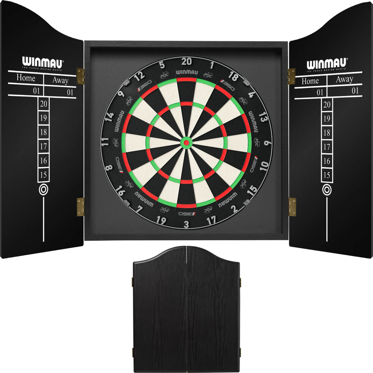 Winmau - Blade 360 Triple Core Dartboard & Cabinet Bundle - Black