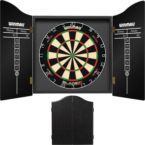 Winmau - Blade 6 Dual Core Dartboard & Cabinet Bundle - Black