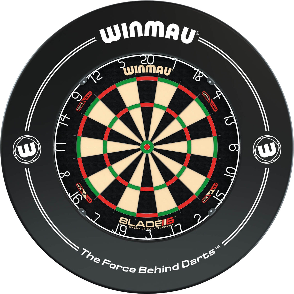Winmau - Blade 6 Dual Core Dartboard & Surround Bundle - Black