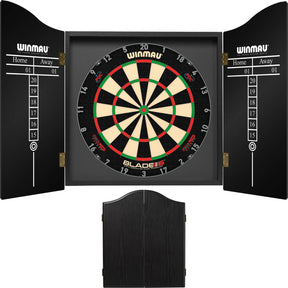 Winmau - Blade 6 Triple Core Dartboard & Cabinet Bundle - Black