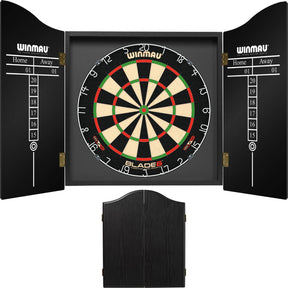 Winmau - Blade 6 Dartboard & Cabinet Bundle - Black