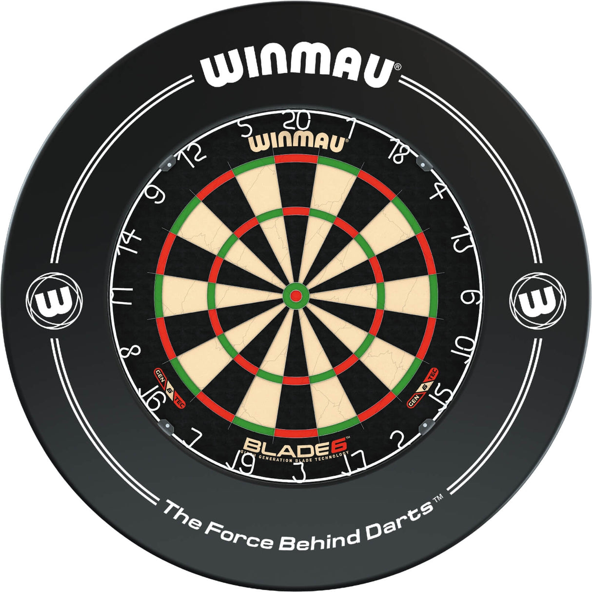 Winmau - Blade 6 Dartboard & Surround Bundle - Black