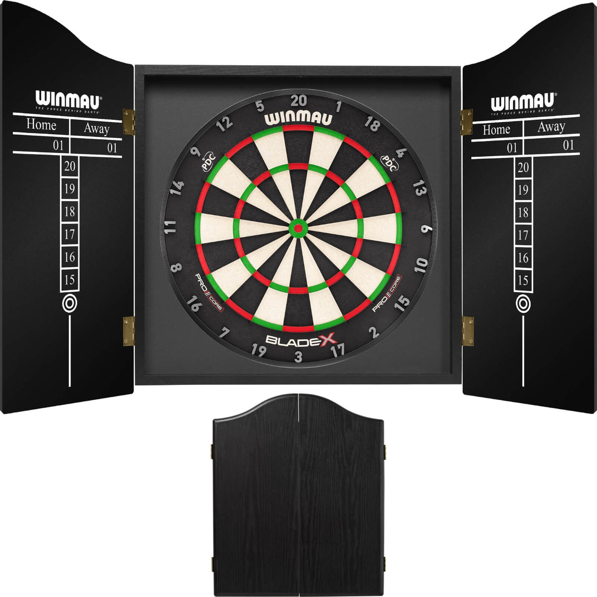 Winmau - Blade X Dartboard & Cabinet Bundle - Black