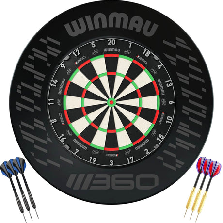 Winmau - Blade 360 Triple Core Dartboard & 360 Surround Ready to Play Bundle -