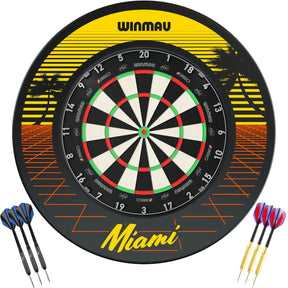 Winmau - Blade 360 Triple Core Dartboard & Surround Ready to Play Bundle - Miami