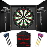 Winmau - Blade 360 Triple Core Dartboard & Cabinet Ready to Play Bundle - Man Cave