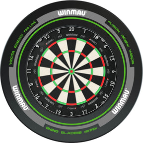 Winmau - Blade 360 Triple Core Dartboard & Advance Surround Bundle - Black & Green