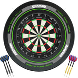 Winmau - Blade 360 Triple Core Dartboard & Advance Surround Ready to Play Bundle - Black & Green