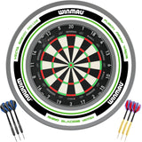 Winmau - Blade 360 Triple Core Dartboard & Advance Surround Ready to Play Bundle - White & Green