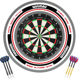 Winmau - Blade 360 Triple Core Dartboard & Advance Surround Ready to Play Bundle - White & Red