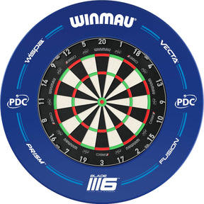 Winmau - Blade 360 Triple Core Dartboard & Blue PDC Surround Bundle -